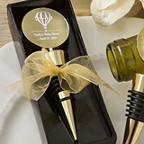 Personalized Metallics Collection Gold Metal Wine Bottle Stopper