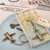 FashionCraft Antiqued Brass Finish Vintage Airplane Design Key Chain