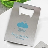 Personalized Birthday Party Stainless-Steel Credit Card Bottle Opener