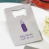 Personalized Baby Shower Stainless-Steel Credit Card Bottle Opener
