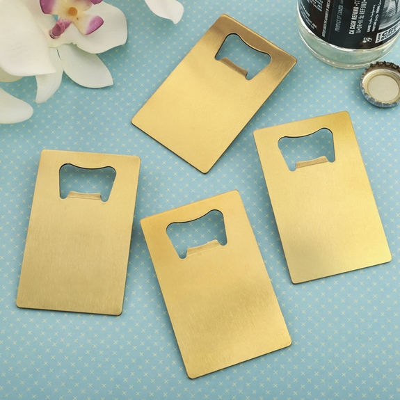 Perfectly Plain Gold Stainless-Steel Credit Card Bottle Opener