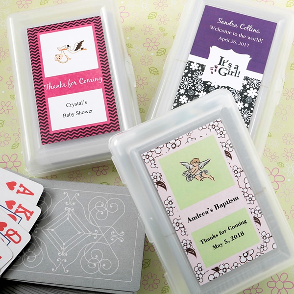 FashionCraft Deck of Playing Cards with Custom Baby Shower Sticker