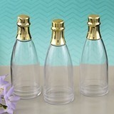 Perfectly Plain Collection Plastic Champagne Bottle with Gold Foil Top