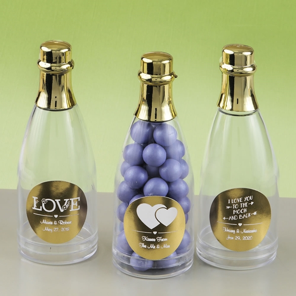 Personalized Metallics Collection Acrylic Champagne Bottle w/ Foil Top