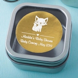 Personalized Metallics Clear-Top Square Mint Tin (Baby Shower)