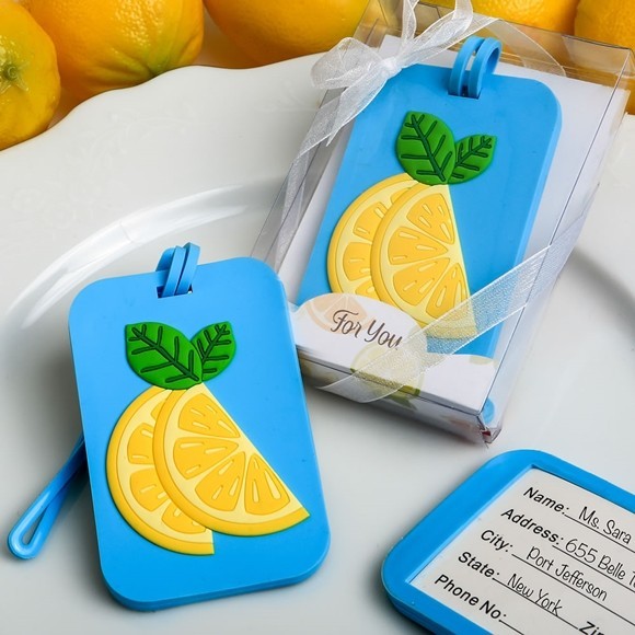 FashionCraft Tropical Citrus-Themed Rubber Luggage Tag