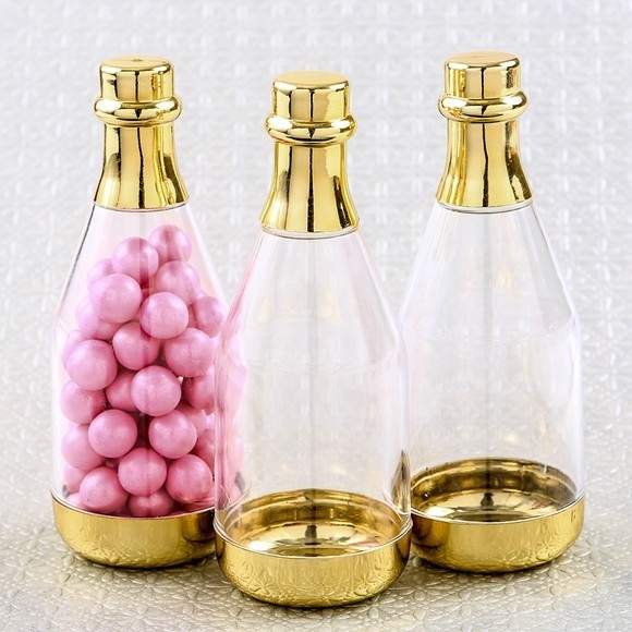 Perfectly Plain Collection Gold-Accented Champagne Bottle Container
