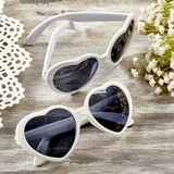 FashionCraft Perfectly Plain Collection Heart-Shaped White Sunglasses