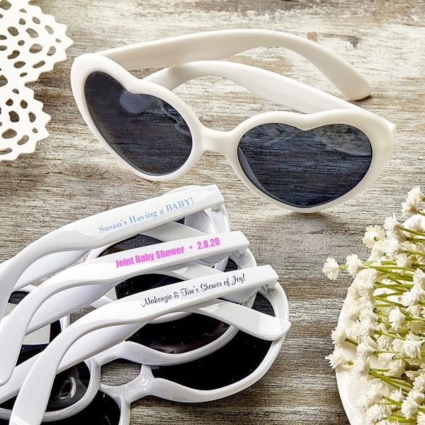 Design Your Own Screen-Printed Heart-Shaped Sunglasses (Baby Shower)
