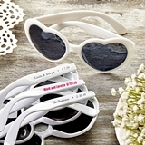 Design Your Own Direct-Screen-Printed Heart-Shaped White Sunglasses