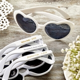 FashionCraft Metallic-Personalization Heart-Shaped White Sunglasses