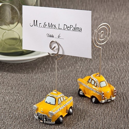 FashionCraft Miniature NYC Yellow Taxicab Replica Place Card Holder