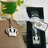 FashionCraft Majestic Silver-Metal Crown Key Chain Favor