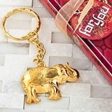 FashionCraft Gold-Colored-Metal 'Good Luck' Elephant Key Chain
