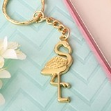 FashionCraft Gold-Colored-Metal Flamingo Design Tropical Key Chain