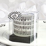 FashionCraft Elegant Musical Notes Design Frosted Glass Candle Holder