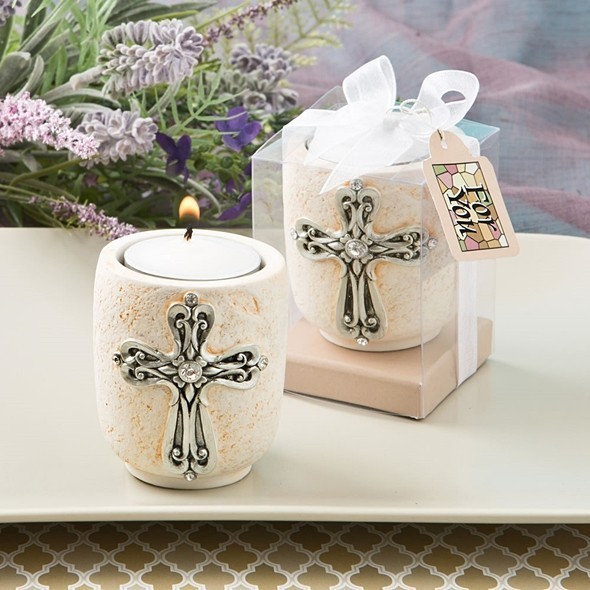 FashionCraft Exquisite Cross Design Tealight Candle Holder