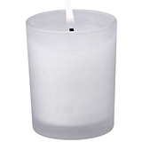 Perfectly Plain Collection Frosted Glass Candle Holder with Wax Candle