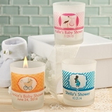 Clearly Custom Personalized Frosted Glass Candle Holder (Baby Shower)