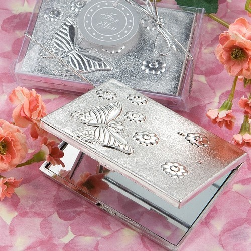 Elegant Reflections Collection Butterfly Design Mirror Compact Favor