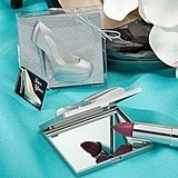 FashionCraft Silver-Matte-Finish High Heel Shoe Design Mirror Compact