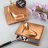 FashionCraft Rose Gold-Finish High Heel Shoe Design Compact Mirror