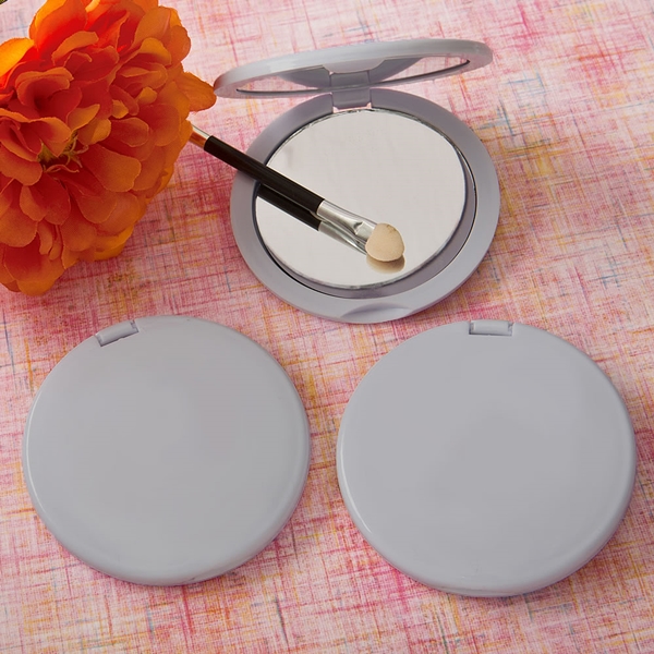 FashionCraft Perfectly Plain Collection Silver-Finish Compact Mirror
