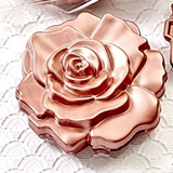FashionCraft Dusty Rose-Colored Realistic Rose Design Compact Mirror