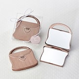 FashionCraft Dusty Rose Finish Purse-Shaped Compact Mirror