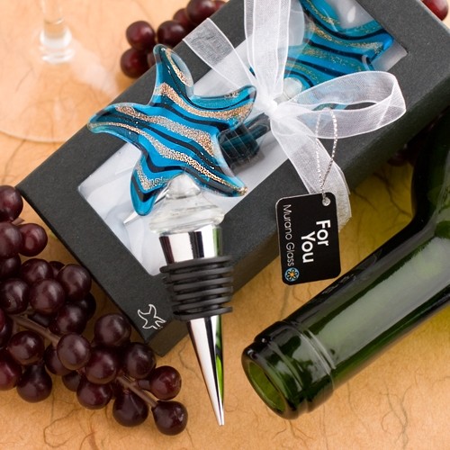Murano Glass Collection Starfish Design Wine Bottle Stopper