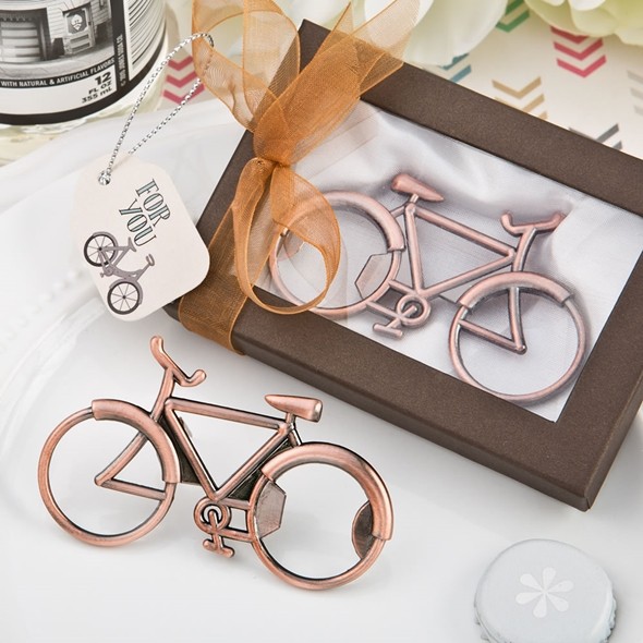 FashionCraft Antique-Copper-Colored Metal Bicycle Design Bottle Opener