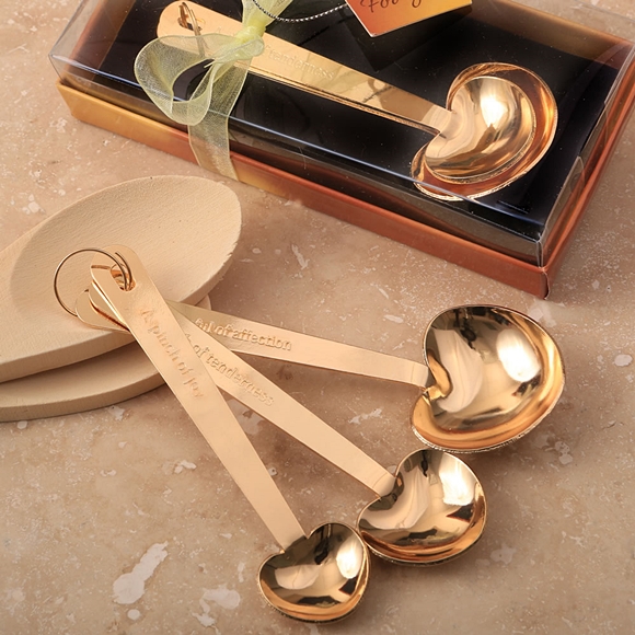Gold-Finish 'Love Beyond Measure' Heart-Shaped Measuring Spoons