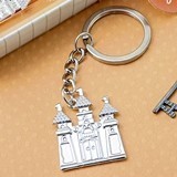 FashionCraft Silver Fairytale Castle-Shaped Cast-Metal Key Chain