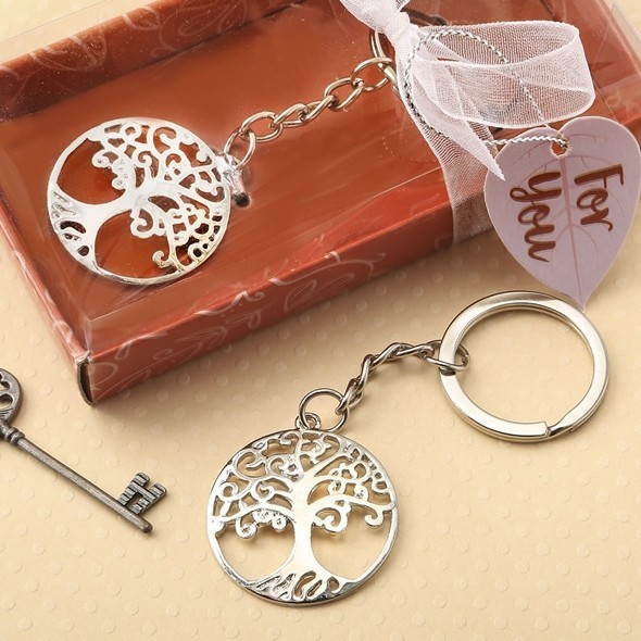 FashionCraft Silver Tree of Life and Family Cast-Metal Key Chain