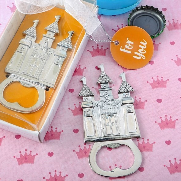 FashionCraft Castle-Themed Silver-Colored-Metal Bottle Opener