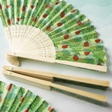 FashionCraft Tropical Chic Pineapple-Themed Silk Folding Fan