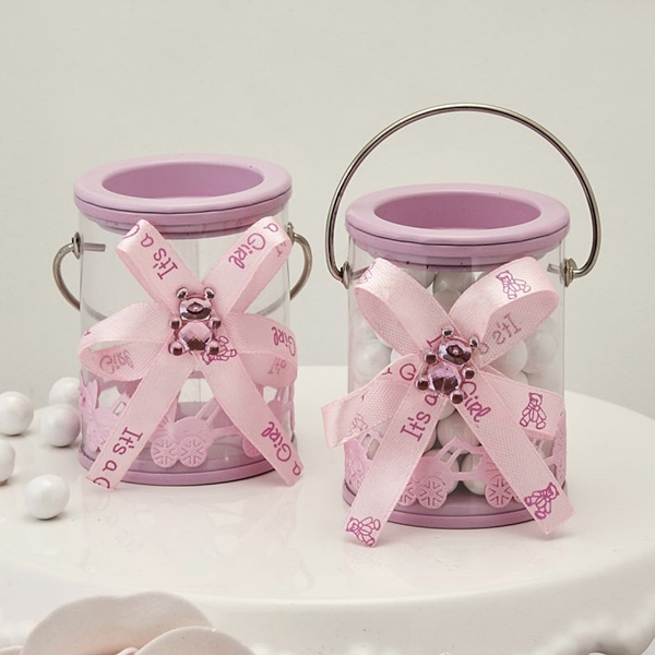 FashionCraft Baby Girl Pink Decorated Paint Can