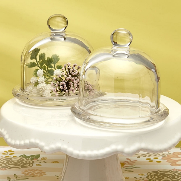 FashionCraft Perfectly Plain Collection Glass Bell Jar with Glass Base