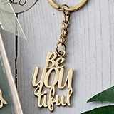 FashionCraft Be-YOU-tiful Design Gold-Colored-Metal Key Chain