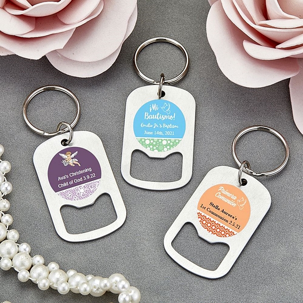 Personalized Stainless-Steel Keychain Bottle Opener (Religious Events)
