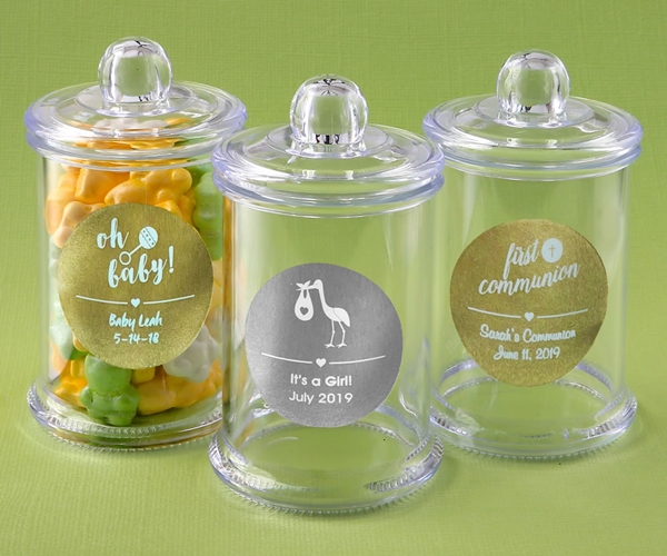Personalized Metallics Collection Acrylic Apothecary Jar (Baby Shower)