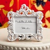 FashionCraft White Ornate Baroque Design Frame/Place Card Holder