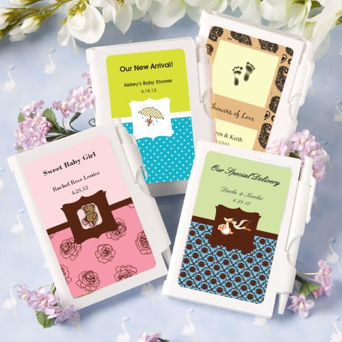 FashionCraft Personalized White Plastic Notebook (Baby Shower Designs)
