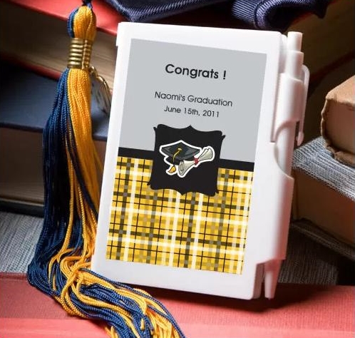 FashionCraft Personalized White Plastic Notebook (Graduation Designs)