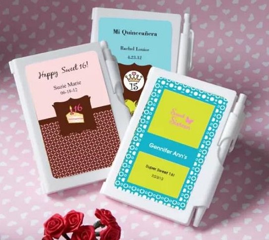 FashionCraft Personalized Quince/Sweet 16 Designs Plastic Notebook