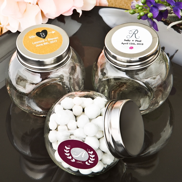 Personalized Expressions Collection Glass Candy Jar (Monogram)