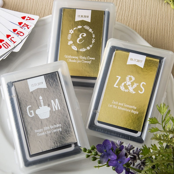 Metallics Collection Playing Card Decks with Personalized Stickers