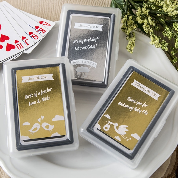 FashionCraft Personalized Metallics Collection Playing Card Favors