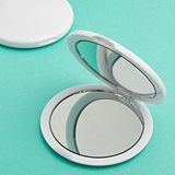 FashionCraft Perfectly Plain Collection White Polyresin Compact Mirror