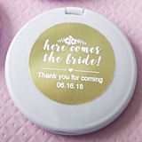 FashionCraft Metallics Collection Personalized White Compact Mirror
